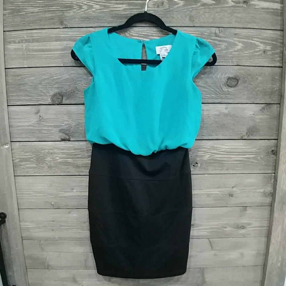 Sweet Storm Cocktail Dress Green/Black Sz S
